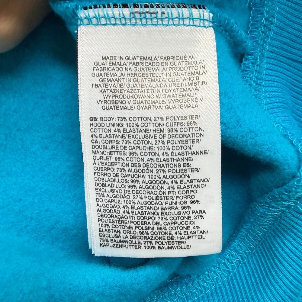 The North Face Mens XL‎ Blue Circular Design Pullover Hoodie Logo Sweatshirt